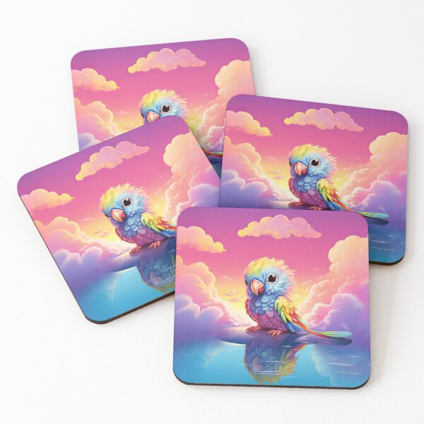 Item preview, Colorful Cute Parakeet In Paradise - y2K Rainbow Design designed and sold by Verba-Vintage.