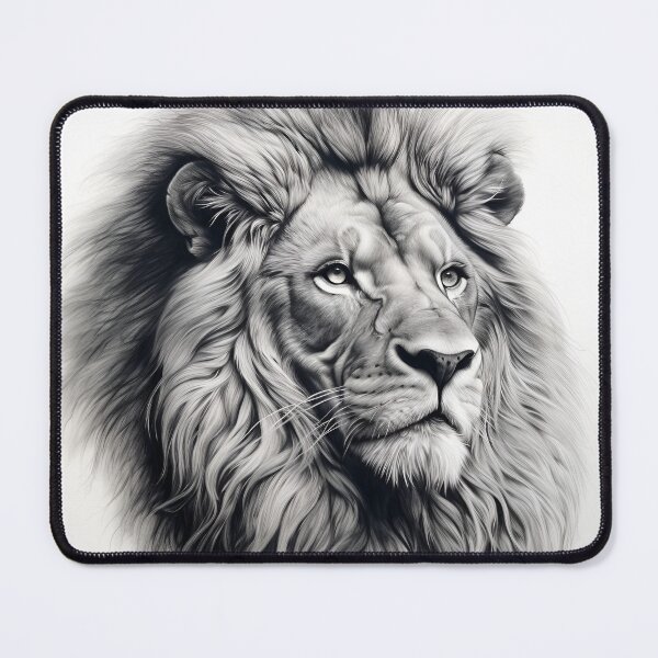 Item preview, Gray scale pencil sketch of a lion designed and sold by dcrc.