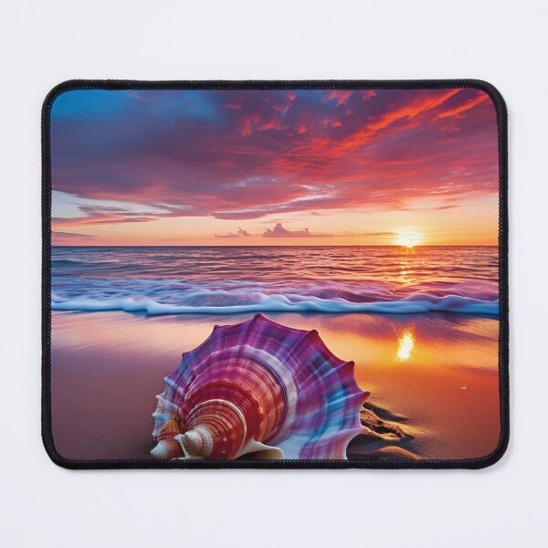 Item preview, serenity shell seaside landscape digital print designed and sold by dcrc.