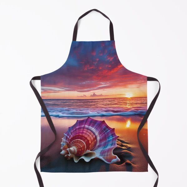 Item preview, serenity shell seaside landscape digital print designed and sold by dcrc.