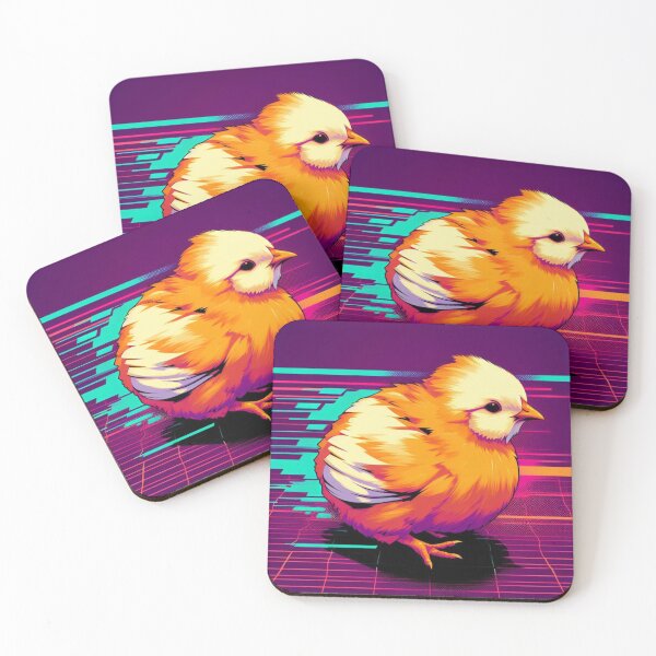 Item preview, Easter Egger Chicken Digital Concept Art Retrowave #1 designed and sold by AIrtisticPrints.