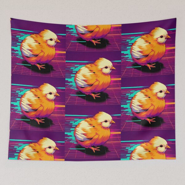 Item preview, Easter Egger Chicken Digital Concept Art Retrowave #1 designed and sold by AIrtisticPrints.