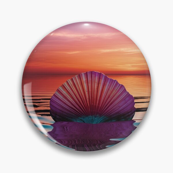 Item preview, serenity shell seaside landscape digital print designed and sold by dcrc.