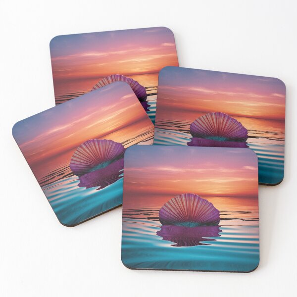Item preview, serenity shell seaside landscape digital print designed and sold by dcrc.