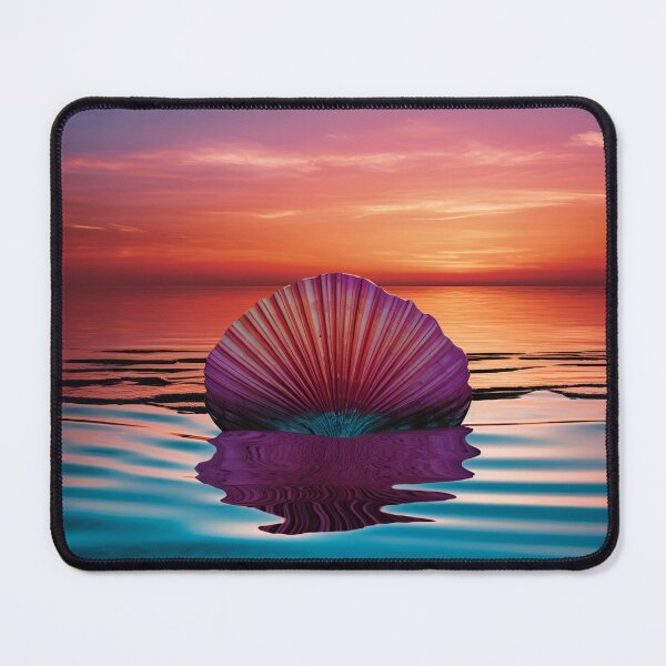 Item preview, serenity shell seaside landscape digital print designed and sold by dcrc.