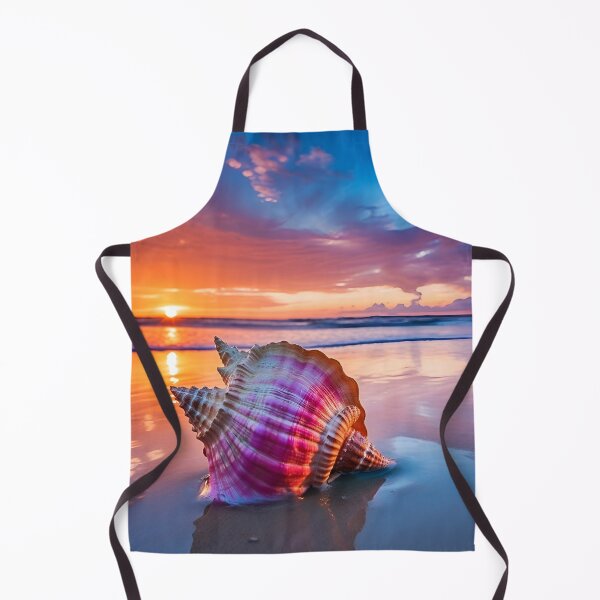 Item preview, serenity shell seaside landscape digital print designed and sold by dcrc.
