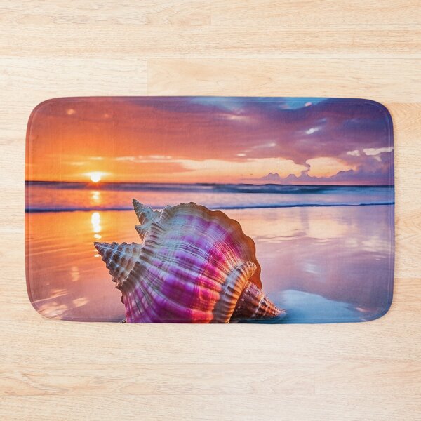 Item preview, serenity shell seaside landscape digital print designed and sold by dcrc.
