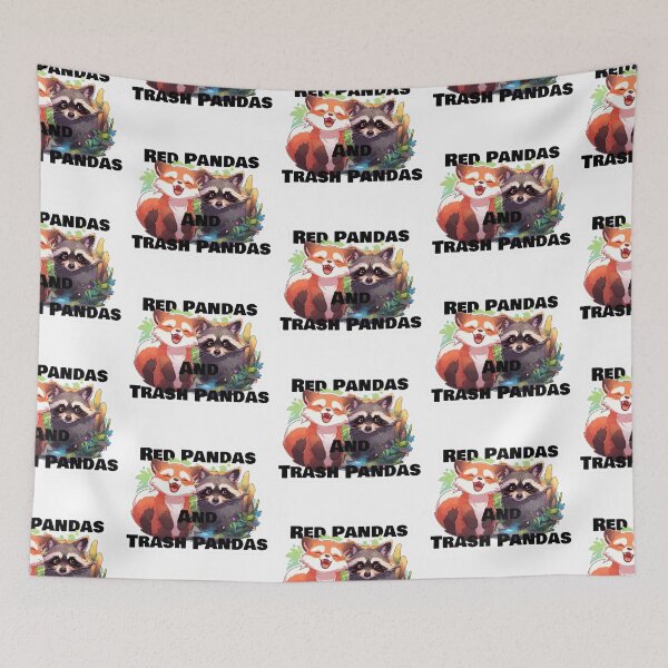 Aperçu de l'œuvre Pandas roux et pandas poubelles Amis raton laveur Sticker par Zeesdesign sur Redbubble créée et vendue par ZEESDESIGN.