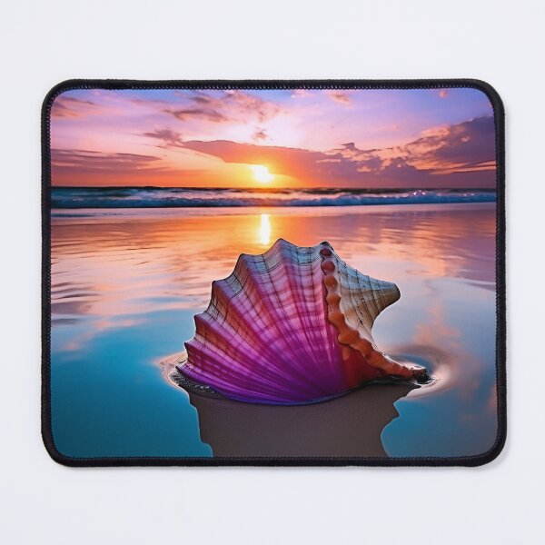 Item preview, serenity shell seaside landscape digital print designed and sold by dcrc.
