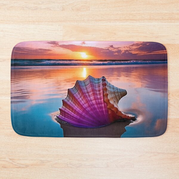 Item preview, serenity shell seaside landscape digital print designed and sold by dcrc.