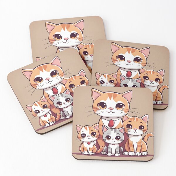 Item preview, cats with family digital paper designed and sold by pig2u.