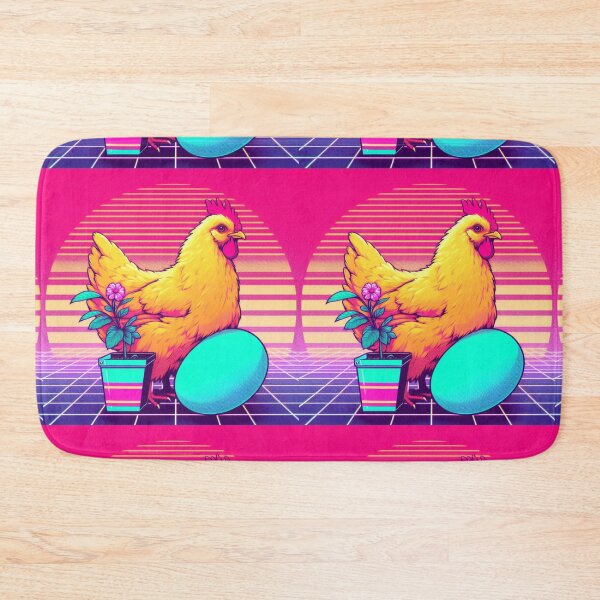 Item preview, Easter Egger Chicken Digital Concept Art Retrowave #3 designed and sold by AIrtisticPrints.