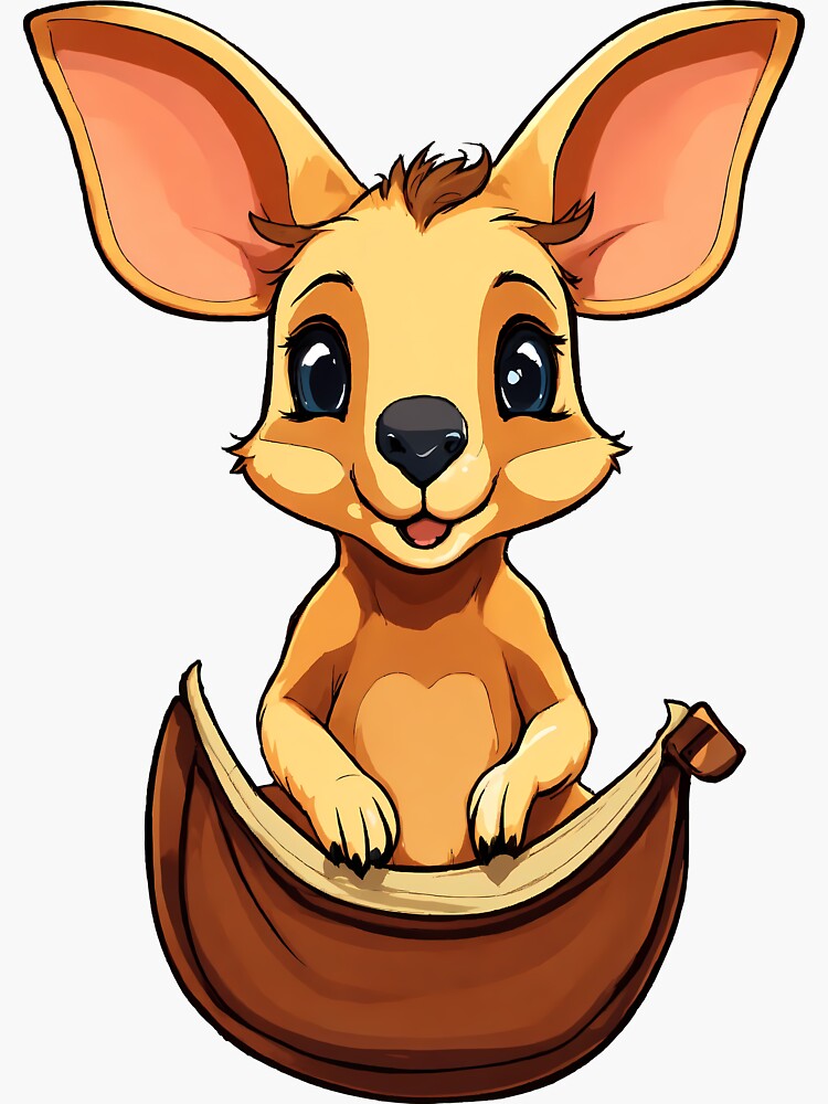 Pegatina for Sale con la obra «Linda imagen de animal australiano canguro  bebé» de helloiamskye