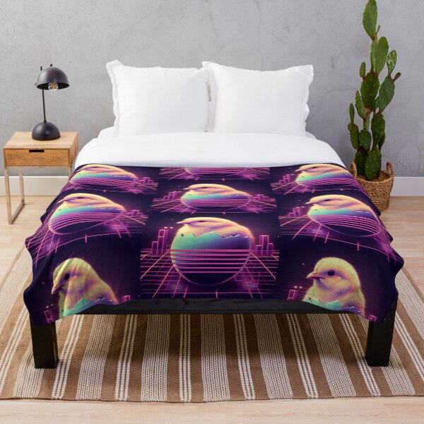 Item preview, Easter Egger Chicken Digital Concept Art Retrowave #4 designed and sold by AIrtisticPrints.