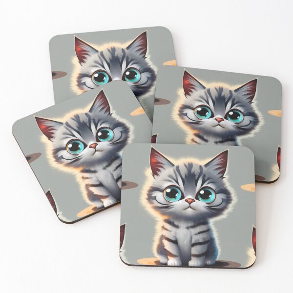 Item preview, Kawaii cute kitten black and white designed and sold by FenwickDesign99.