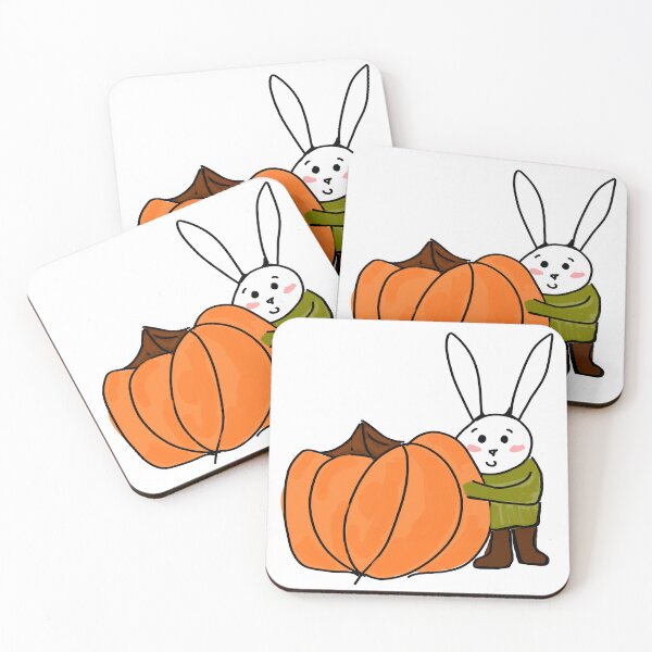 Item preview, Autumn bunny with pumpkin designed and sold by bunniyababa.