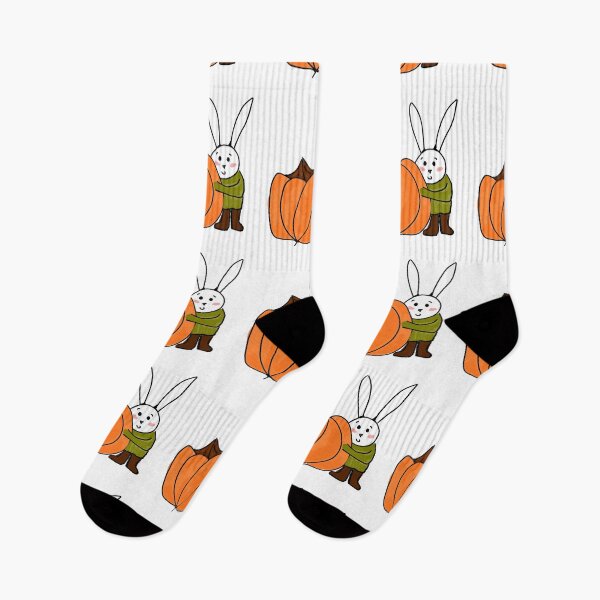 Item preview, Autumn bunny with pumpkin designed and sold by bunniyababa.