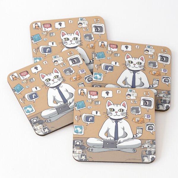Item preview, cat use social network digital paper designed and sold by pig2u.