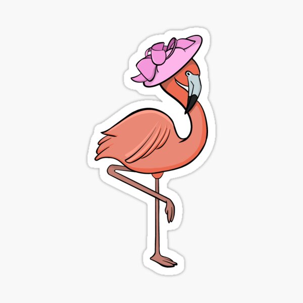 Flamingo in a Fascinator Sticker