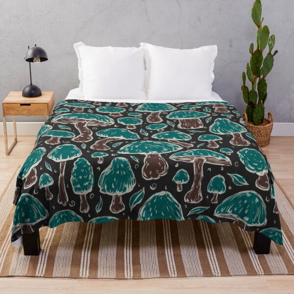 Item preview, Midnight Mushrooms - Psychedelic Fungi - Blue, brown designed and sold by rnmarts.