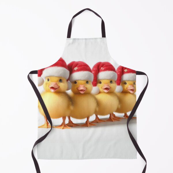 Item preview, cute fluffy ducklings with santa hats on white at christmas designed and sold by clearviewstock.