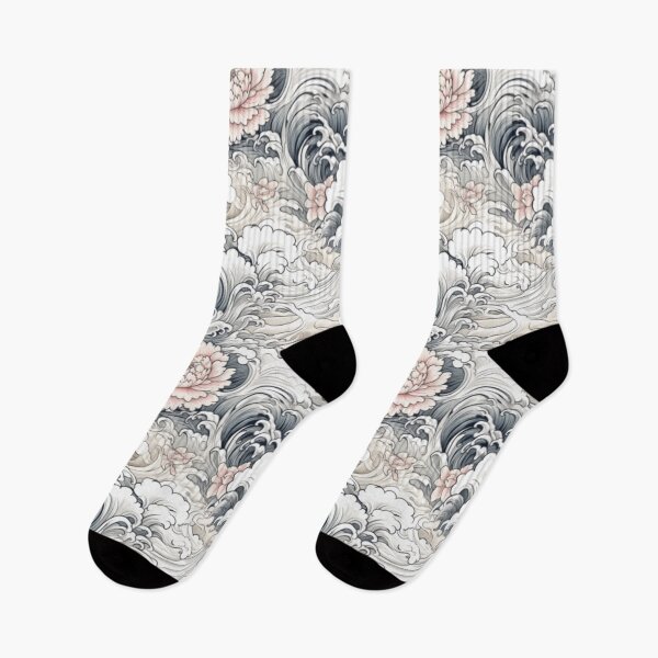 Item preview, Japanese yakuza tattoo pattern - chrysanthemums and waves traditional irezumi seamless pattern designed and sold by Onigokko.