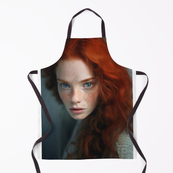 Item preview, Beautiful Fiery Red Head Woman Portrait designed and sold by Ai Enchanted Art | Cottagecore • Whimsigoth • Aesthetic Designs.