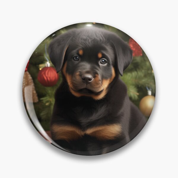 Item preview, Rottweiler puppy Christmas scene Aiartist  designed and sold by Freedomink.