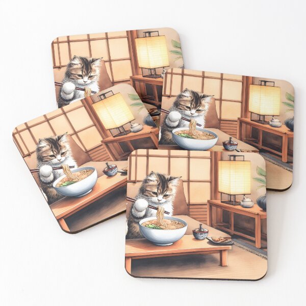 Item preview, Cat eating ramen.#8 designed and sold by ponggun.