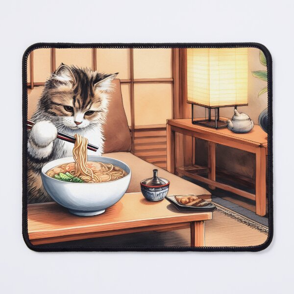 Item preview, Cat eating ramen.#8 designed and sold by ponggun.