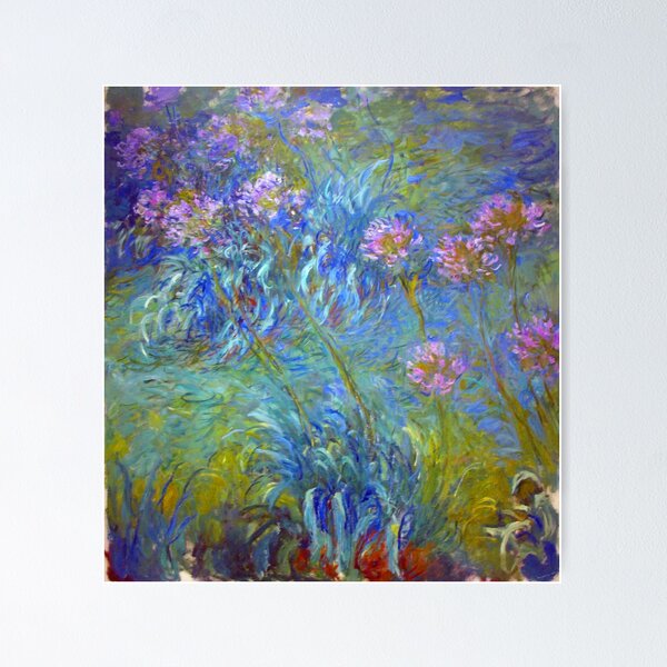 Artikel-Vorschau von Agapanthus Claude Monet Rosa Blumen Druck, designt und verkauft von Vicky Brago-Mitchell®.