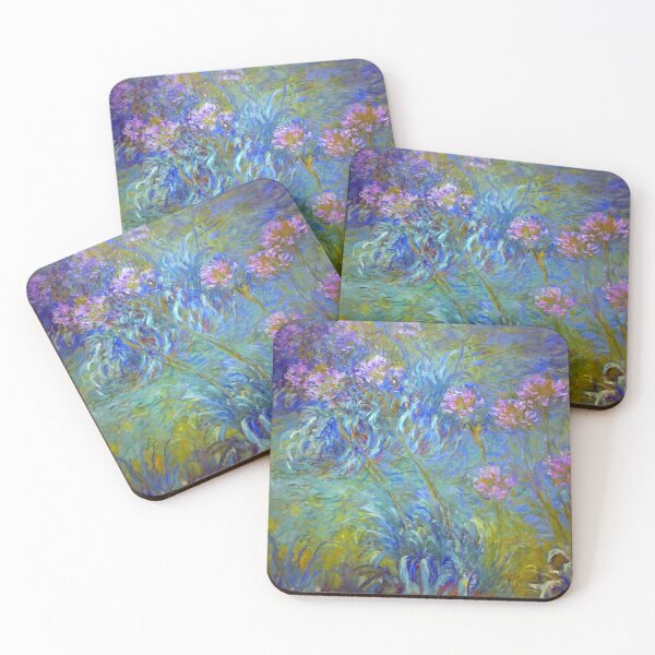 Item preview, Agapanthus Claude Monet Pink Flowers Print designed and sold by Vicky Brago-Mitchell®.