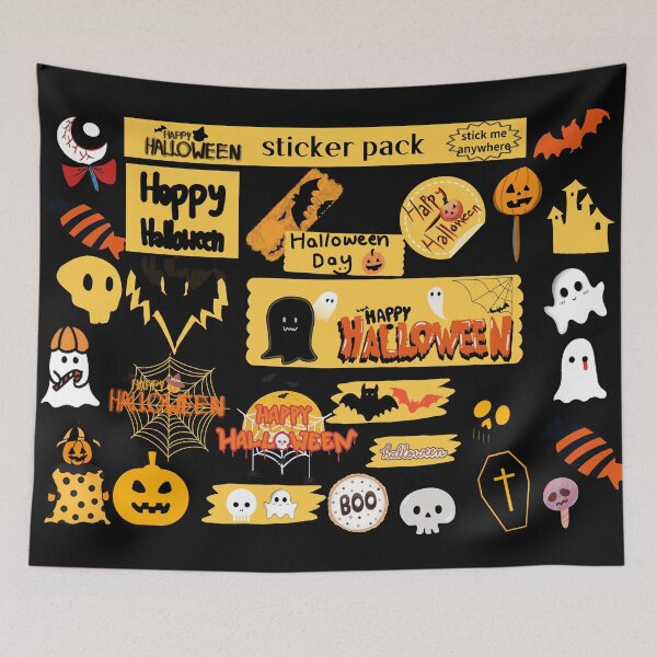 Item preview, happy halloween sticker, stick me  anywere designed and sold by zzzozzo.