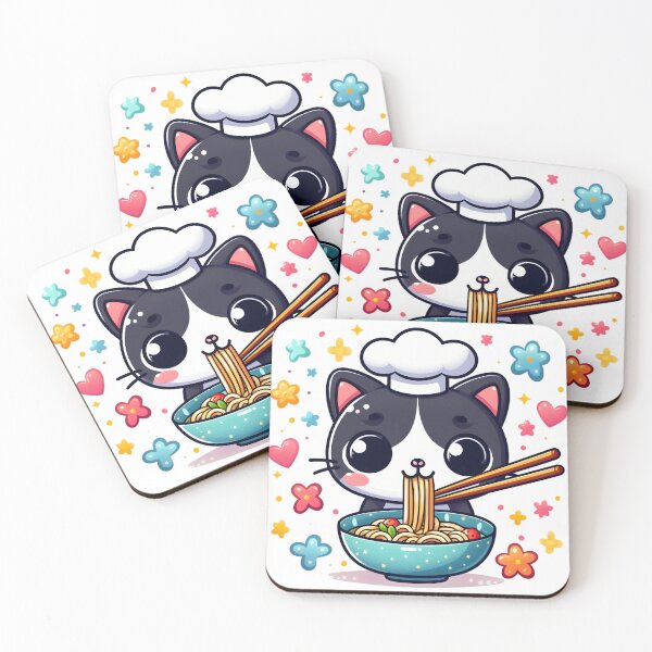 Item preview, Cat Eating Ramen.#3.1 designed and sold by ponggun.