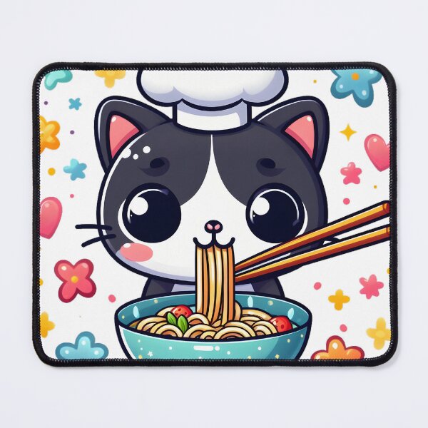 Item preview, Cat Eating Ramen.#3.1 designed and sold by ponggun.