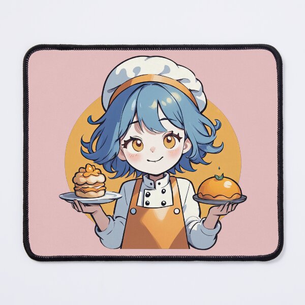Item preview, Blue Hair Baker Anime Girl designed and sold by Bilisik.