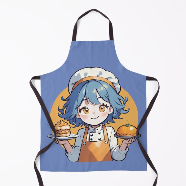 Item preview, Blue Hair Baker Anime Girl designed and sold by Bilisik.