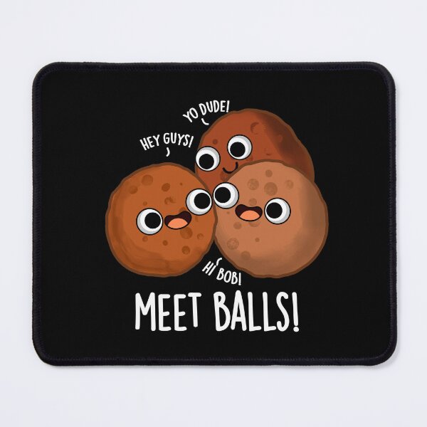 Item preview, Meet-balls Funny Meatball Puns (Dark BG) designed and sold by punnybone.