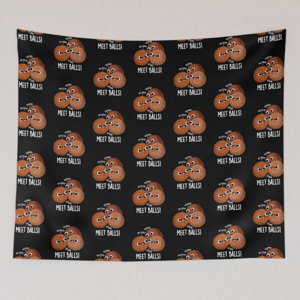 Item preview, Meet-balls Funny Meatball Puns (Dark BG) designed and sold by punnybone.