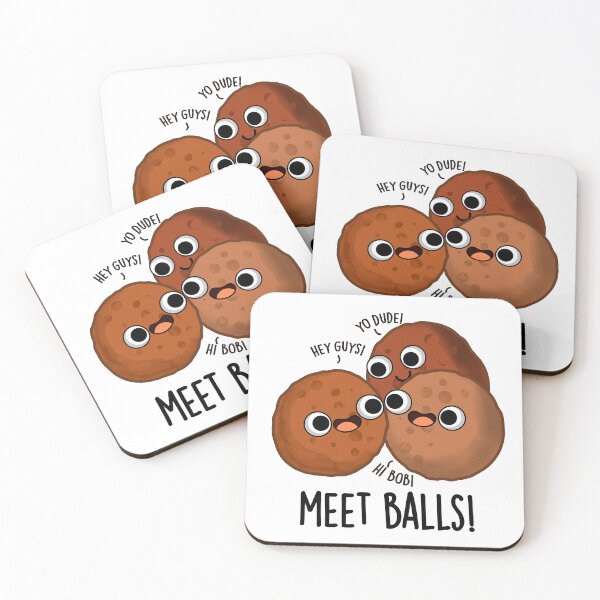 Item preview, Meet-balls Funny Meatball Puns designed and sold by punnybone.