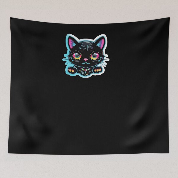 Item preview, Kawaii Graffiti Abstract Neon Cat designed and sold by Desfix.