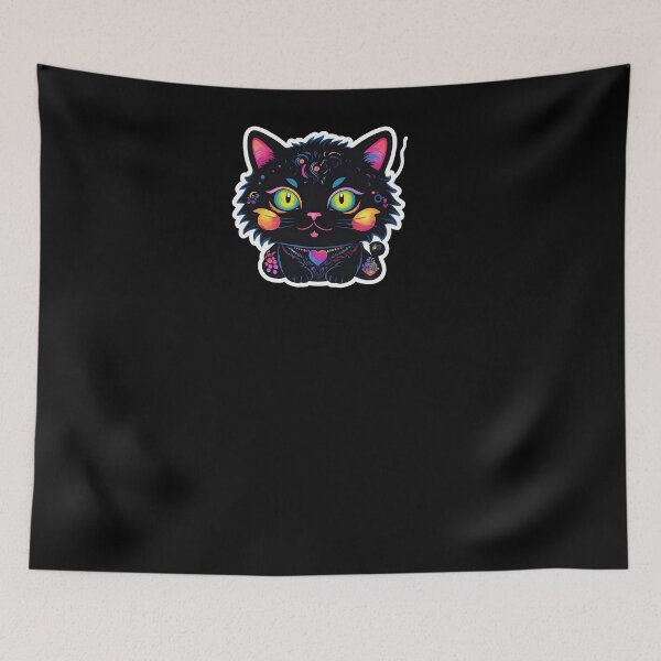Item preview, Kawaii Graffiti Abstract Neon Cat designed and sold by Desfix.
