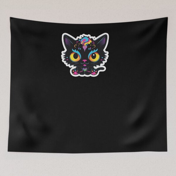 Item preview, Kawaii Graffiti Abstract Neon Cat designed and sold by Desfix.