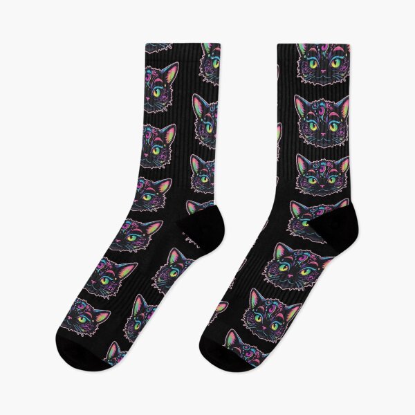 Item preview, Kawaii Graffiti Abstract Neon Cat designed and sold by Desfix.