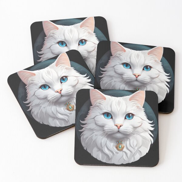 Item preview, Whimsical Fluffy White Cat designed and sold by Bilisik.