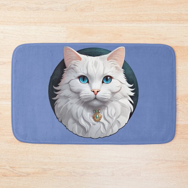 Item preview, Whimsical Fluffy White Cat designed and sold by Bilisik.