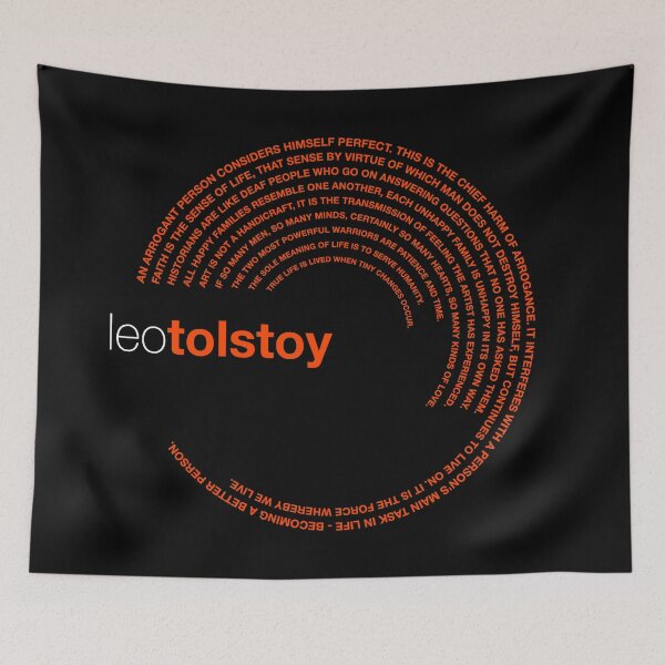 Item preview, Leo Tolstoy famous quotes poster [orangered] designed and sold by CMYKStudio.