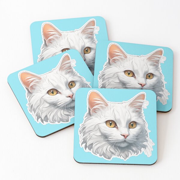 Item preview, Cute Whimsical Fluffy White Cat designed and sold by Bilisik.