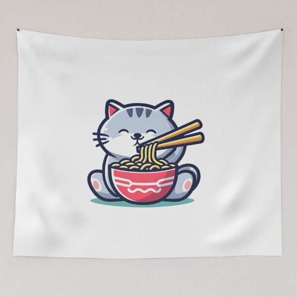 Item preview, Cat eating ramen.#12 designed and sold by ponggun.