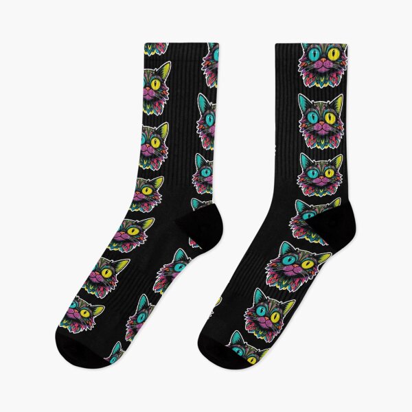 Item preview, Kawaii Graffiti Abstract Neon Cat designed and sold by Desfix.